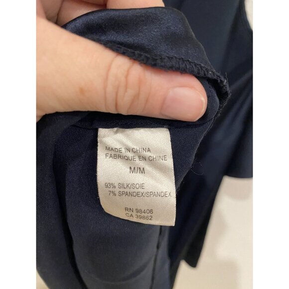 Theory Silk Tank Top Womens Medium Black Halter Ruffle Detail Sleeveless Blouse - Picture 5 of 6